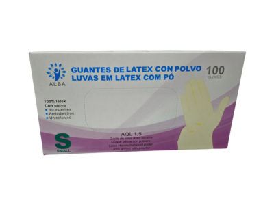GUANTE DE EXAMEN DE LATEX (ALBA) S
