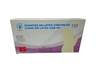GUANTE DE EXAMEN DE LATEX (ALBA) XP