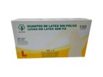 Guantes de examen de latex sin polvo (alba) L