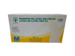 Guantes de examen de latex sin polvo (alba) M