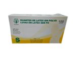 Guantes de examen de latex sin polvo (alba) S